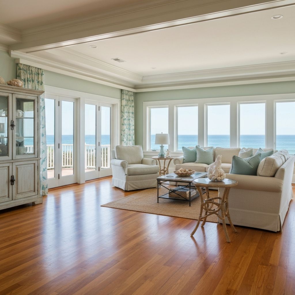 Clean living room in Beaufort home